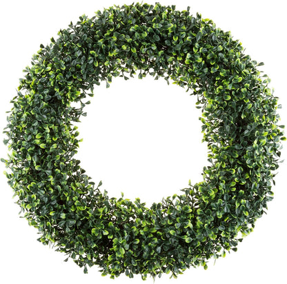 Pure Garden 19.5-Inch Boxwood Wreath - UV Resistant Artificial Wreath for All Seasons | Indoor/Outdoor Decor
