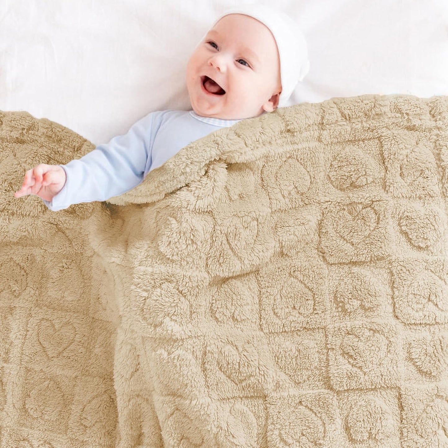 Yurhap Fleece Baby Blanket - Ultra Soft Heart Checkered Design | Cozy 30"x40" Gift for Boys & Girls