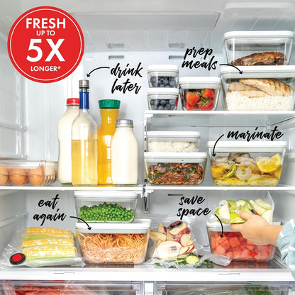 ZWILLING Fresh & Save Vacuum Sealer Machine - Airtight Food Storage Set with Glass Containers & Sous Vide Bags