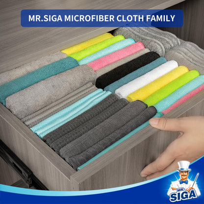 MR.SIGA Waffle Pattern Cleaning Cloths, Reusable Absorbent Microfiber Cleaning Cloths, Lint Free Microfiber Kitchen Towels, 6 Pack, Gray, 12.6 x 12.6 inch