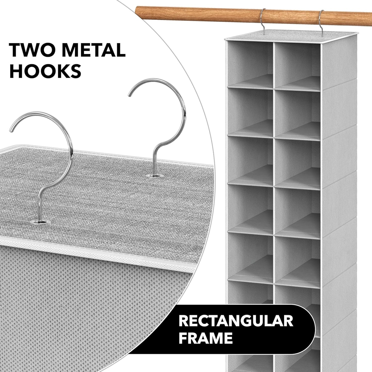 Simple Houseware 20-Section Hanging Shoe Organizer - Gray Closet Storage Solution