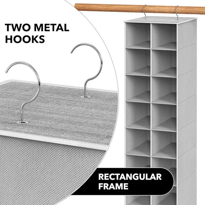 Simple Houseware 20-Section Hanging Shoe Organizer - Gray Closet Storage Solution