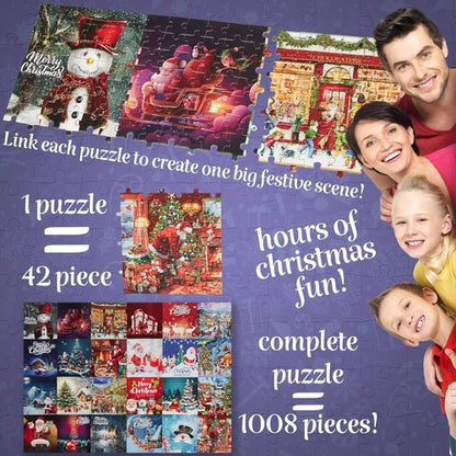 KreativeKraft Puzzle Advent Calendar 2025 - Fun Christmas Countdown for Kids & Adults | 24 Mini Puzzles