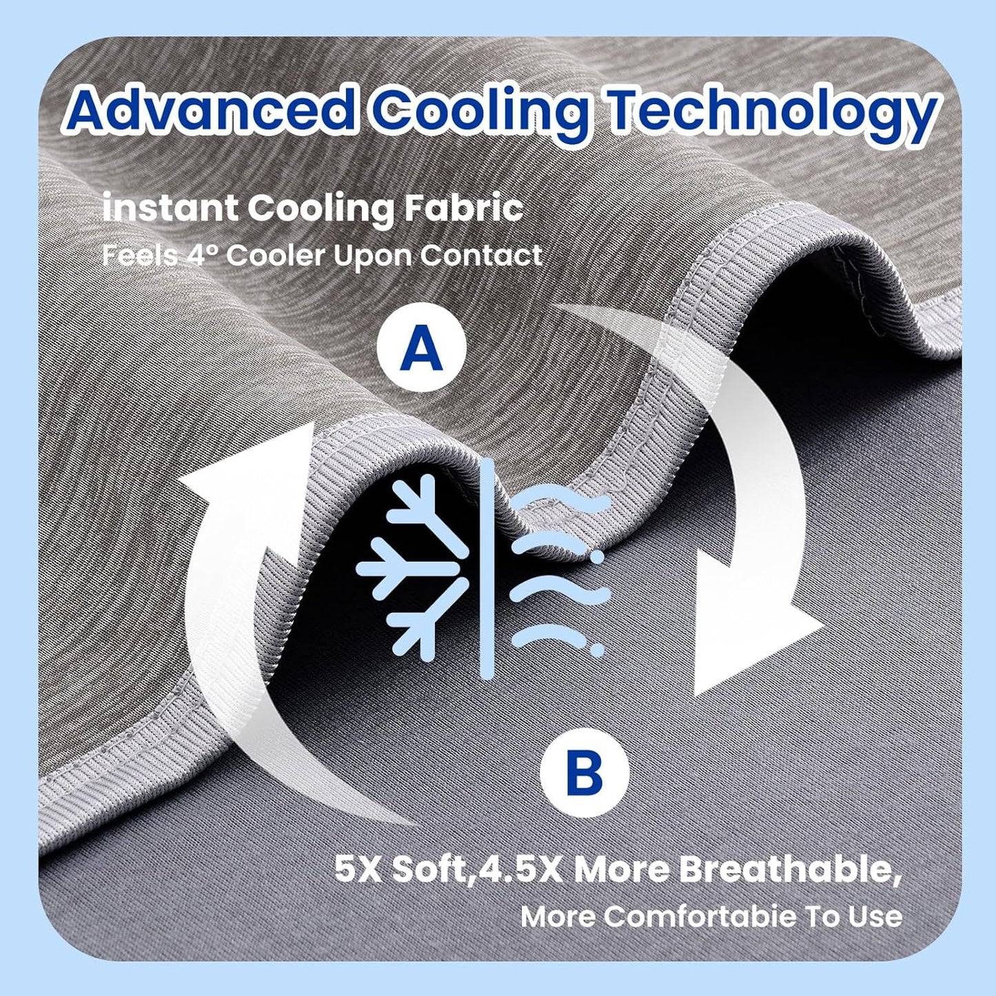 Topcee Cooling Blanket - Ultra-Cool 90"x90" Queen Size | Absorbs Heat for Comfortable Sleep on Warm Nights