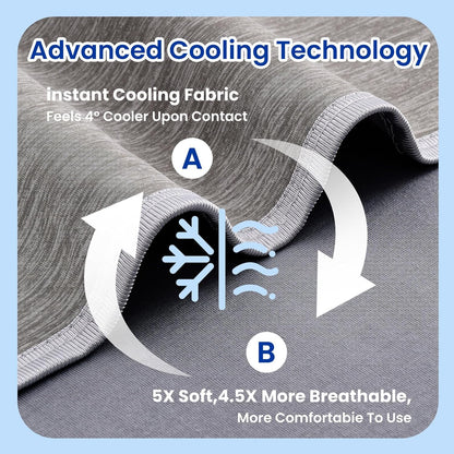 Topcee Cooling Blanket - Ultra-Cool 90"x90" Queen Size | Absorbs Heat for Comfortable Sleep on Warm Nights