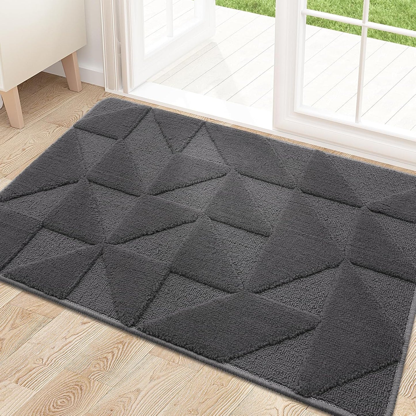 OLANLY Indoor Door Mat - Non-Slip, Absorbent & Dirt Resistant | Washable Low-Profile Entry Doormat (32x20 inches, Dark Grey)