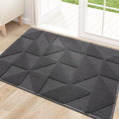 OLANLY Indoor Door Mat - Non-Slip, Absorbent & Dirt Resistant | Washable Low-Profile Entry Doormat (32x20 inches, Dark Grey)