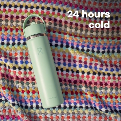 Hydro Flask Water Bottle - Insulated Stainless Steel - 40 Oz Tonal White with Wide Straw Lid & Leakproof Design