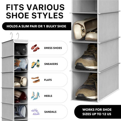 Simple Houseware 10 Shelves Hanging Shoes Organizer Holder for Closet, Grey