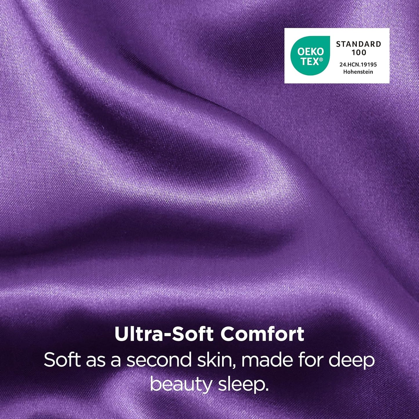 Bedsure Satin Pillowcase - Luxurious Silk-Like Comfort | Standard Size 20x26 Inches, Purple, 2-Pack