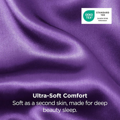 Bedsure Satin Pillowcase - Luxurious Silk-Like Comfort | Standard Size 20x26 Inches, Purple, 2-Pack