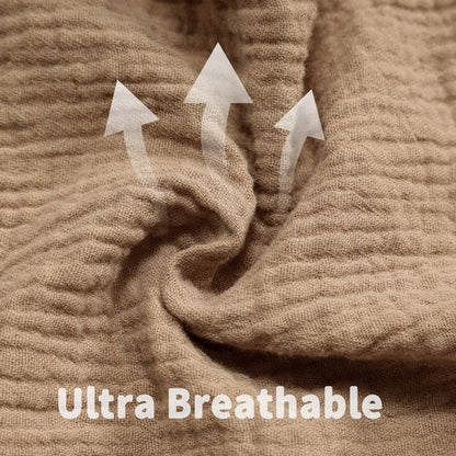 GUNTAIL Muslin Crib Sheets for Boys Girls 100% Cotton Fitted Baby Crib Sheet 2 Pack Soft and Breathable for Standard Crib Mattress & Toddler Mattress 52x28in (Beige & Coffee)