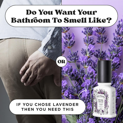 Poo-Pourri Before-You-Go Toilet Spray - Lavender Vanilla, 2 Fl Oz | Essential Oil Bathroom Deodorizer, TSA Approved