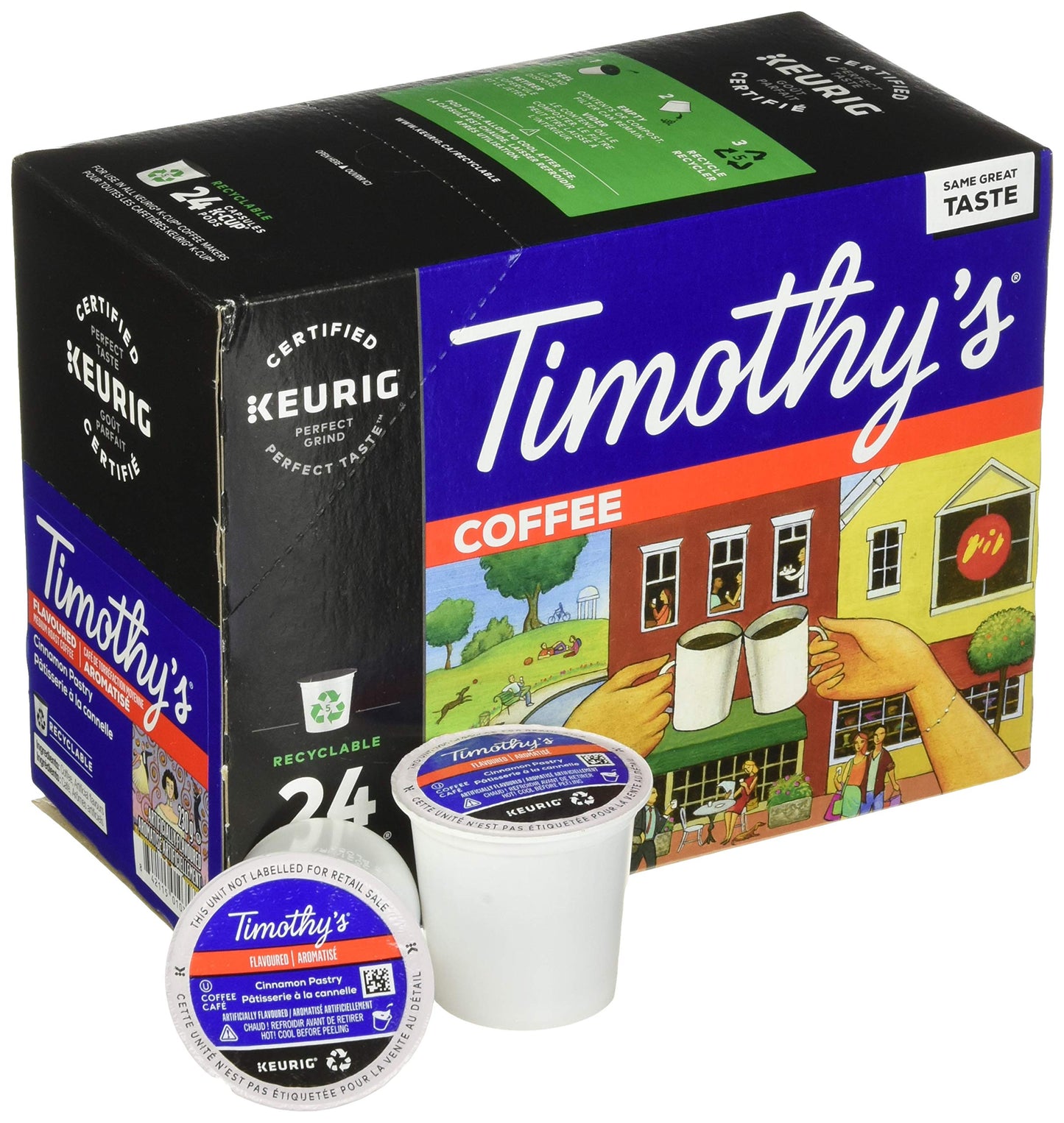 Timothy's World Coffee Cinnamon Pastry K-cup for Keurig Brewers, 24 Count