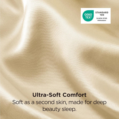 Bedsure Satin Pillowcase - Luxurious Silk-Like Feel | Standard Size 20x26 Inches, Champagne Gold, 2 Pack