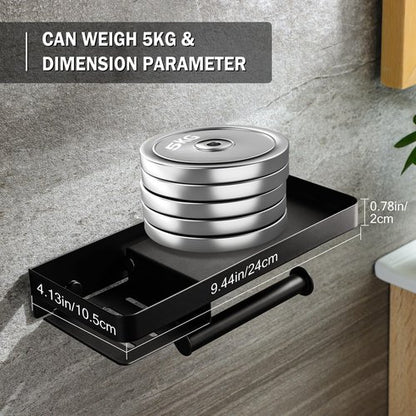 Decor Toilet Paper Holder - Small Bathroom Decoration Holder Toilet Air Freshener, Small Bathroom Accessories, Matte Black