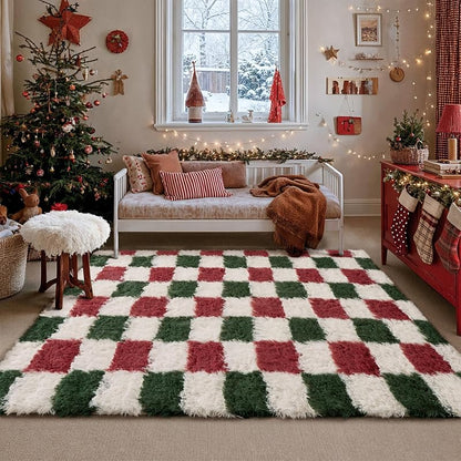 Christmas 4' x 6' Area Rug for Kids Room - Soft Fluffy Shag Carpet (Variation: Christmas+4' x 6' Rectangular)