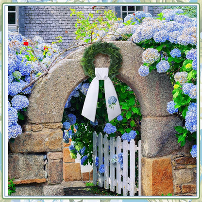 VitalCozy Spring Hydrangea Wreath - Elegant Satin Sash for Monogrammed Decor | Indoor/Outdoor Use