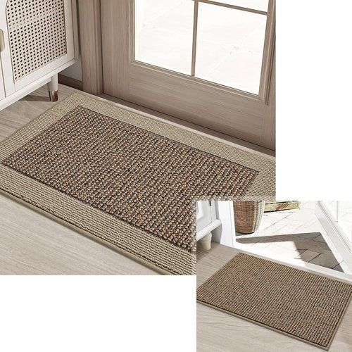 BEQHAUSE Indoor Door Mat - Non-Slip, Washable, Stain-Resistant Entryway Rug | 20"x32", Taupe