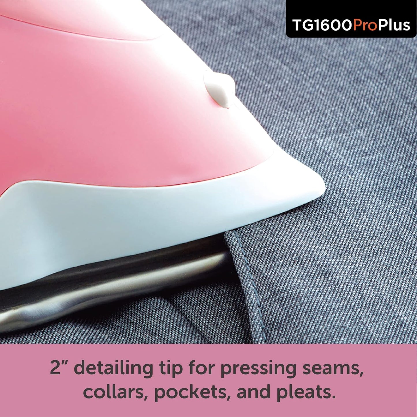 Oliso TG1600 ProPlus Smart Iron - 1800 Watt Steam Iron with Auto-Lift & Diamond Ceramic Soleplate - Rosé