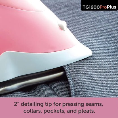 Oliso TG1600 ProPlus Smart Iron - 1800 Watt Steam Iron with Auto-Lift & Diamond Ceramic Soleplate - Rosé