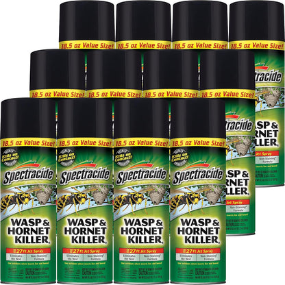 Spectracide Wasp & Hornet Killer - Instant Contact Kill & Nest Elimination - 12 Pack