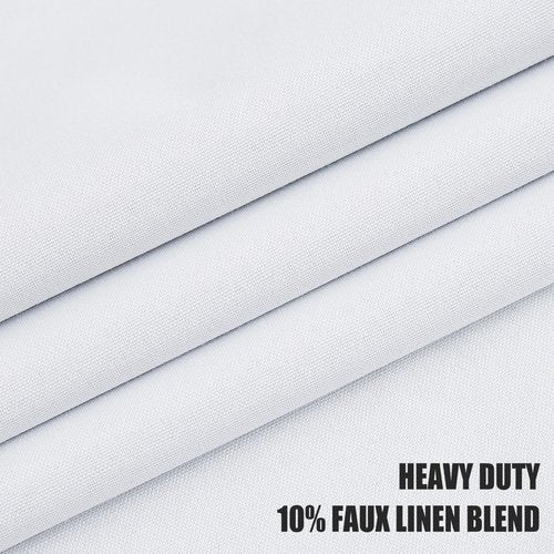 Jubilantex White Full Blackout Curtains Linen Coating Window Curtains Room Darkening Thermal Insulated Grommet Window Treatment Panels 54"x95",2 Pair