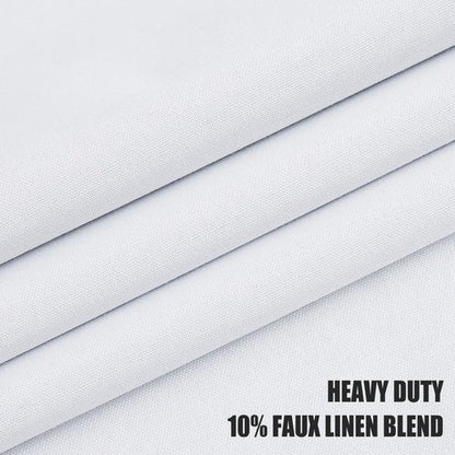 Jubilantex White Full Blackout Curtains Linen Coating Window Curtains Room Darkening Thermal Insulated Grommet Window Treatment Panels 54"x95",2 Pair