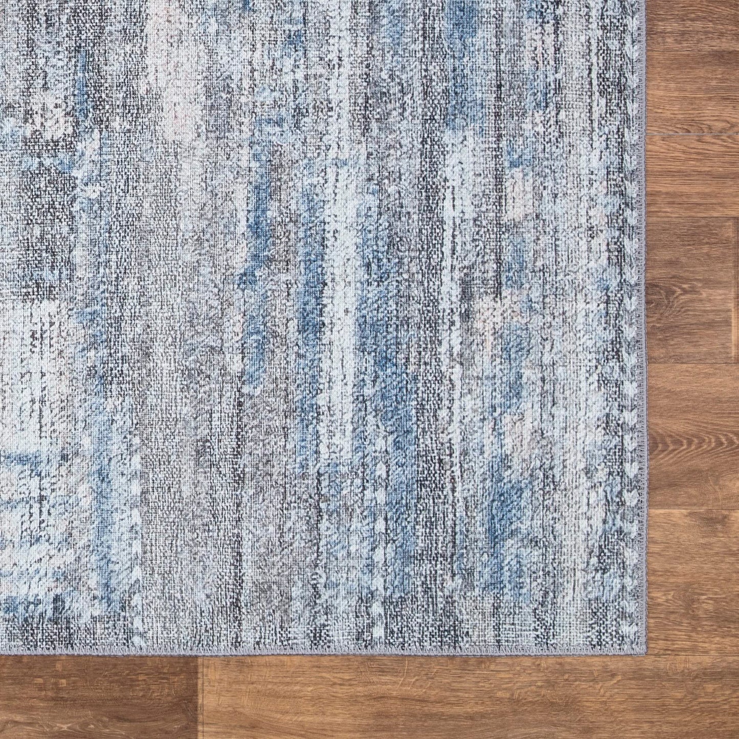 Bloom Rugs Washable Non-Slip 5' x 7' Rug - Gray/Blue/Blush Modern Abstract Area Rug for Living Room, Bedroom, Dining Room, and Kitchen - Exact Size: 5' x 7'