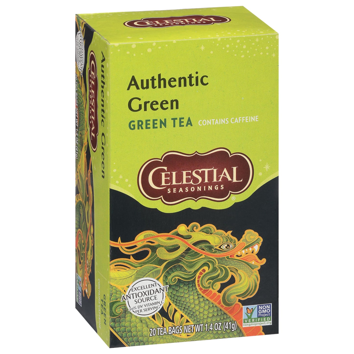 Celestial Seasonings Green Tea, Authentic, Contains Caffeine, 20 Tea Bags (Pack of 6) (Packaging May Vary)