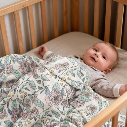 Skiennix Muslin Swaddle Blankets - 3 Pack Soft & Breathable Receiving Blankets | Large 38 x 40 Inches, Cute Flower Design