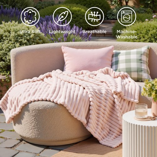 Bedsure GentleSoft Crystal Pink Throw Blanket for Couch - Cozy Soft Blankets for Women, Cute Small Throws for Girls, 50x70 Inches