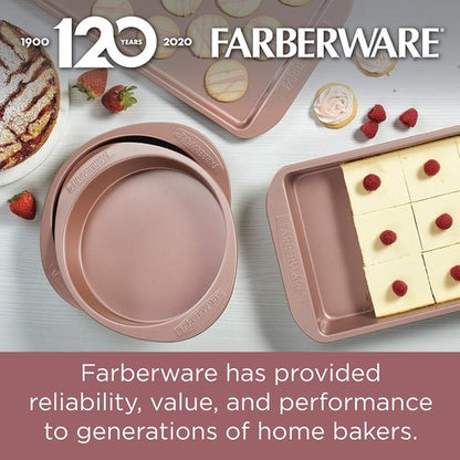 Farberware Nonstick Bakeware - 9 Inch Square Cake Pan in Vibrant Red for Effortless Baking