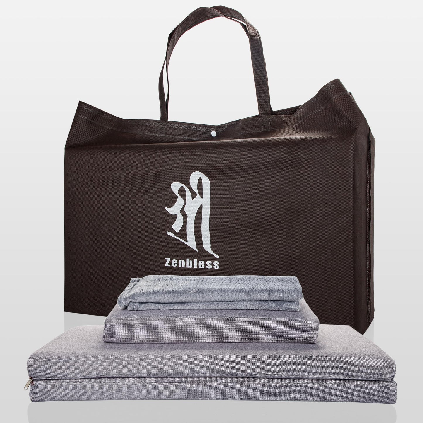 ZenBless Zafu Meditation Cushion Set,Yoga Meditation Pillow for Sitting on Floor,Large Square Meditation Mat and Pillow Set，Meditation Floor Pillow, Washable Cover(27.6")