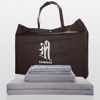 ZenBless Zafu Meditation Cushion Set,Yoga Meditation Pillow for Sitting on Floor,Large Square Meditation Mat and Pillow Set，Meditation Floor Pillow, Washable Cover(27.6")