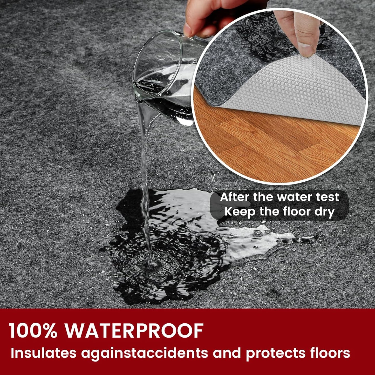 Skiennix Waterproof Rug Pad - Non-Slip Carpet Pad for All Floors | 8x10 ft Soft & Safe Design