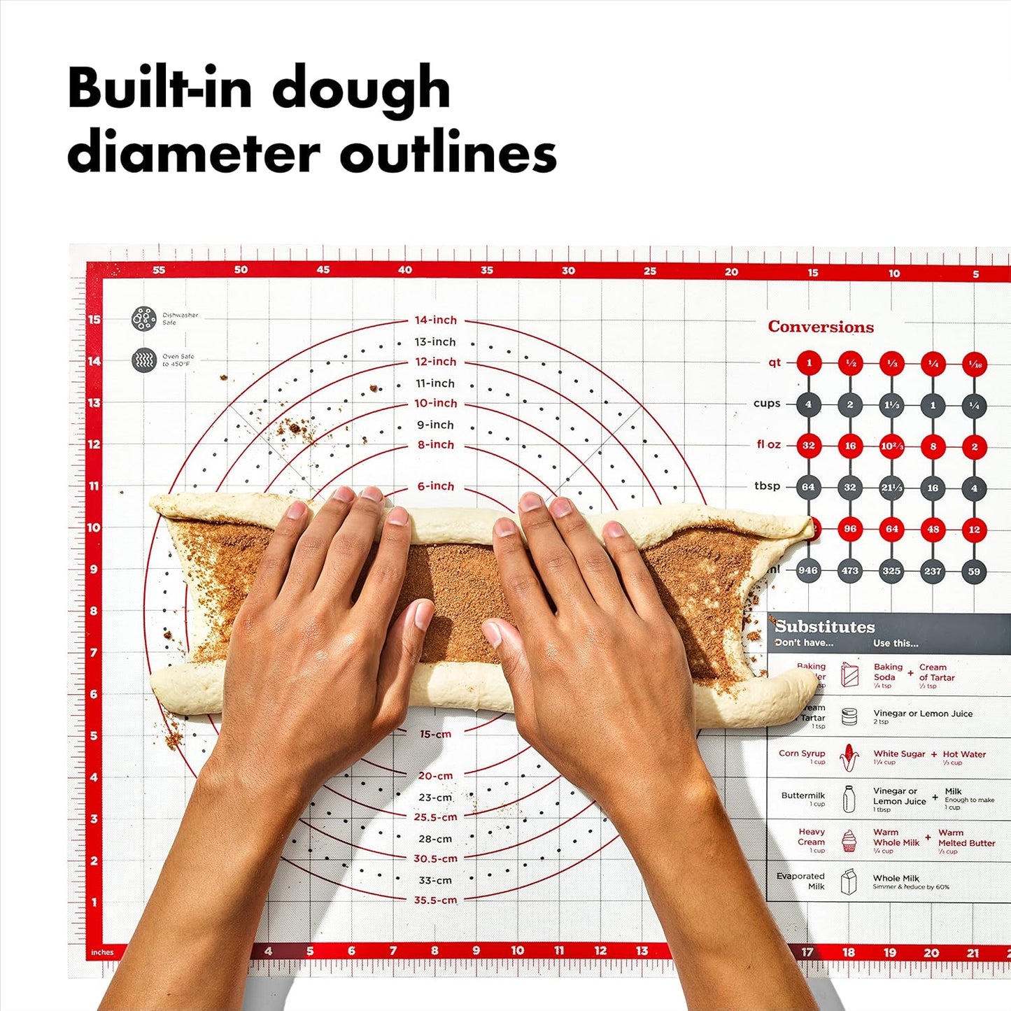 OXO Good Grips Non-Slip Silicone Pastry Mat - Built-In Measurements for Perfect Baking