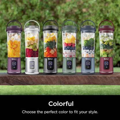 Ninja BC155PS Portable Blender - Cordless Personal Blender for Shakes & Smoothies | 18oz, BPA Free, Rechargeable, Leakproof Lid, Peach & Stone