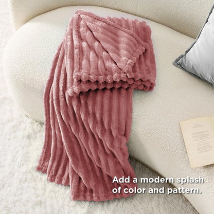 Bedsure GentleSoft Dusty Pink Fleece Blanket for Couch - Cozy Soft Blankets for Women, Cute Small Throws for Girls, 50x70 Inches