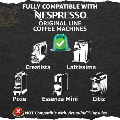 Cellini Caffè Melodico Dark Roast Coffee Capsules - 120 Count Aluminum Nespresso Pods | 100% Compatible