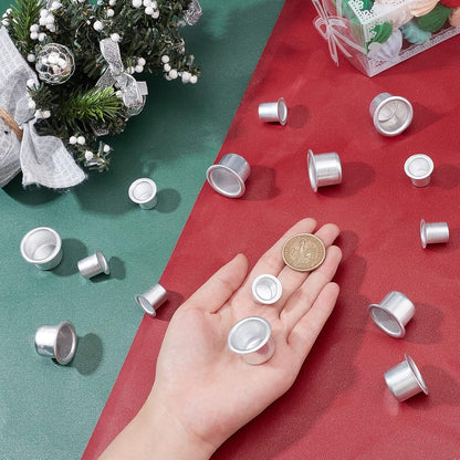 PH PandaHall Mini Metal Candle Holders - 40pcs Aluminum Drip Protectors for Taper Candles | 0.47 & 0.79 Inch