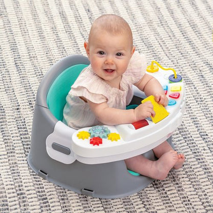Infantino Music & Lights 3-in-1 Discovery Seat & Booster, Interactive Toddler Seat for Dining Table or Kitchen Chair, Baby Activity Center & Snack Tray, 20 Sounds & Songs, Lightweight Baby Essentials