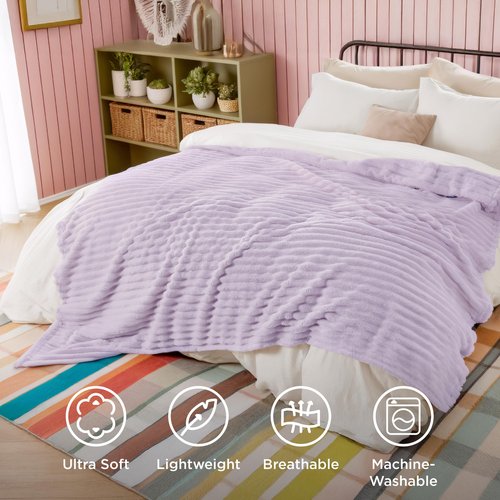 Bedsure GentleSoft Lavender Fog California King Size Blanket for Bed - Cozy Soft Blankets for Women, Cute Small Fleece Throws for Girls, Birthday Gifts for Women, 102x96 Inches
