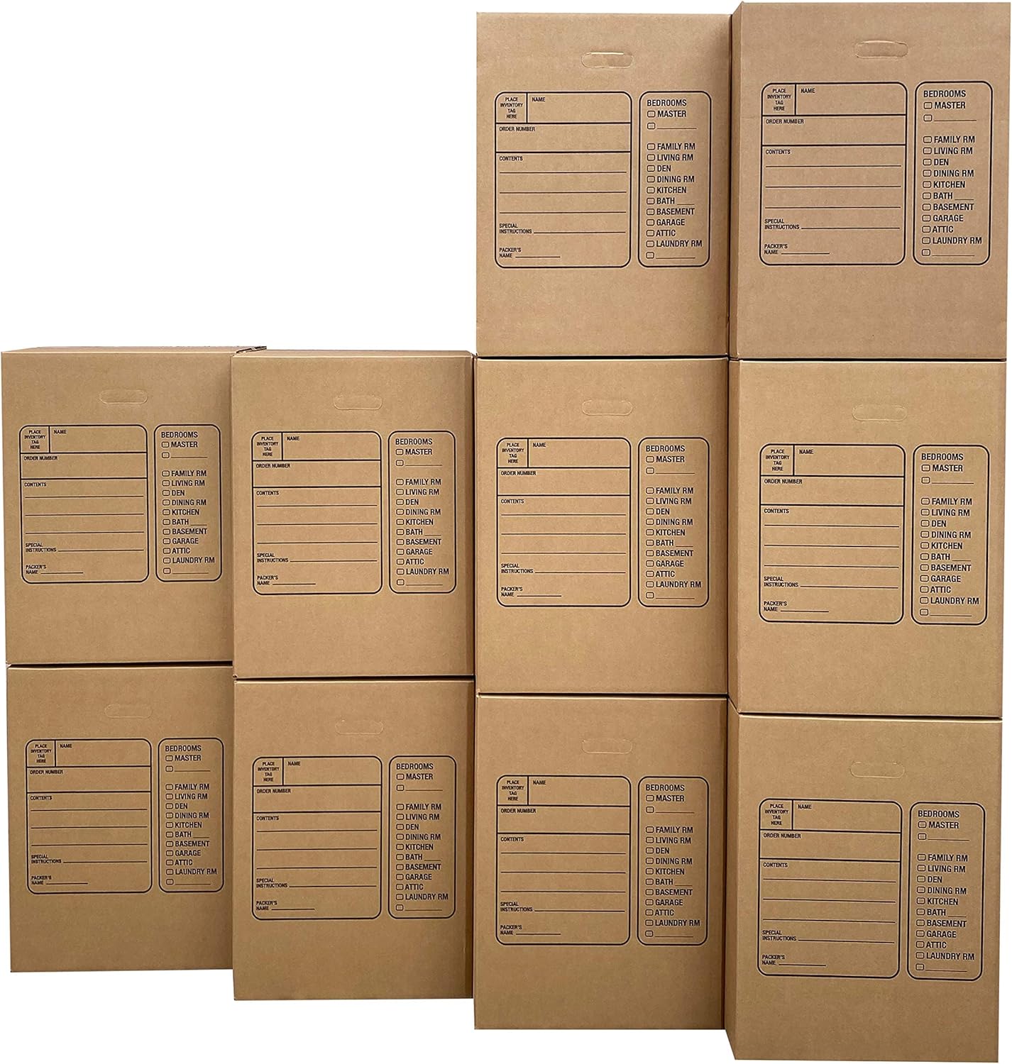 Uboxes Moving Boxes - Premium Large with Handles | 18 x 18 x 24 Inches, Brown