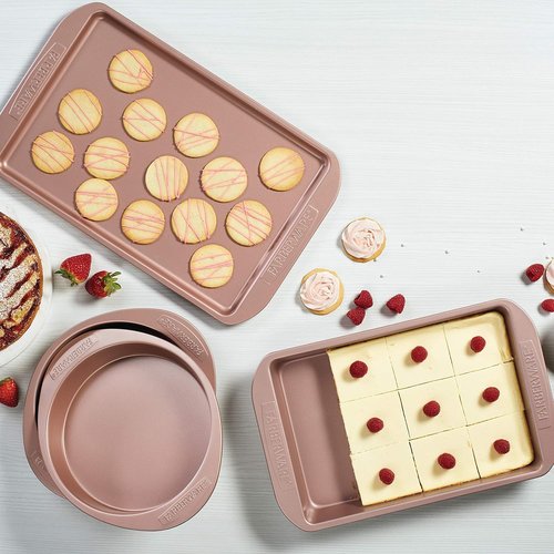 Farberware Nonstick Bakeware - 9 Inch Square Cake Pan in Vibrant Red for Effortless Baking