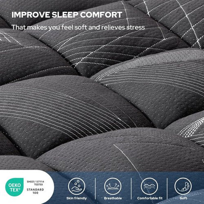 BEDLORE Queen Mattress Topper - Soft Bamboo Viscose Pillow Top for Back Pain Relief | Fits 6-18 Inch Deep Mattresses