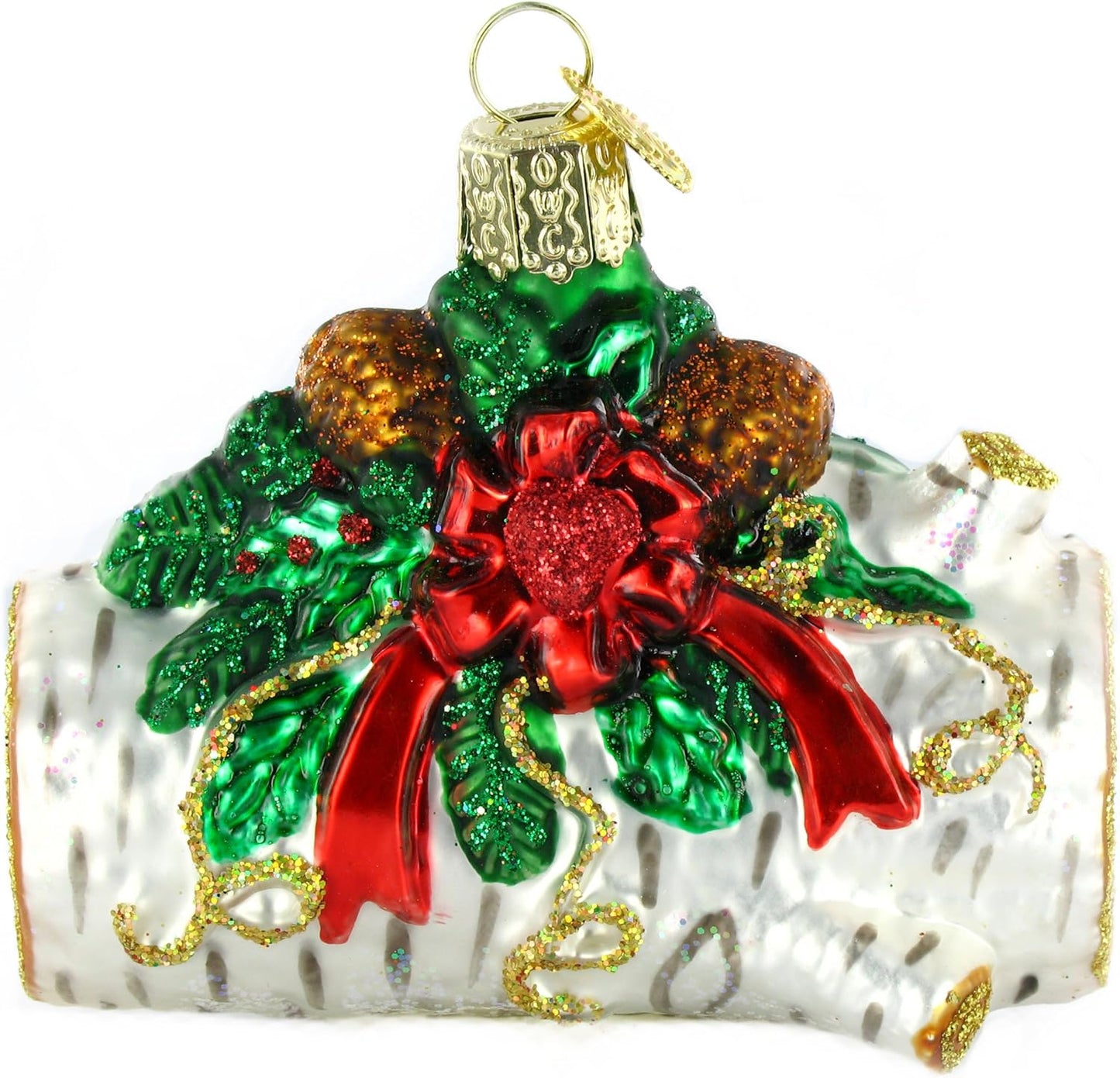 Old World Christmas Yule Log Ornament - Handcrafted Glass Blown Holiday Decoration | Festive Tree Decor