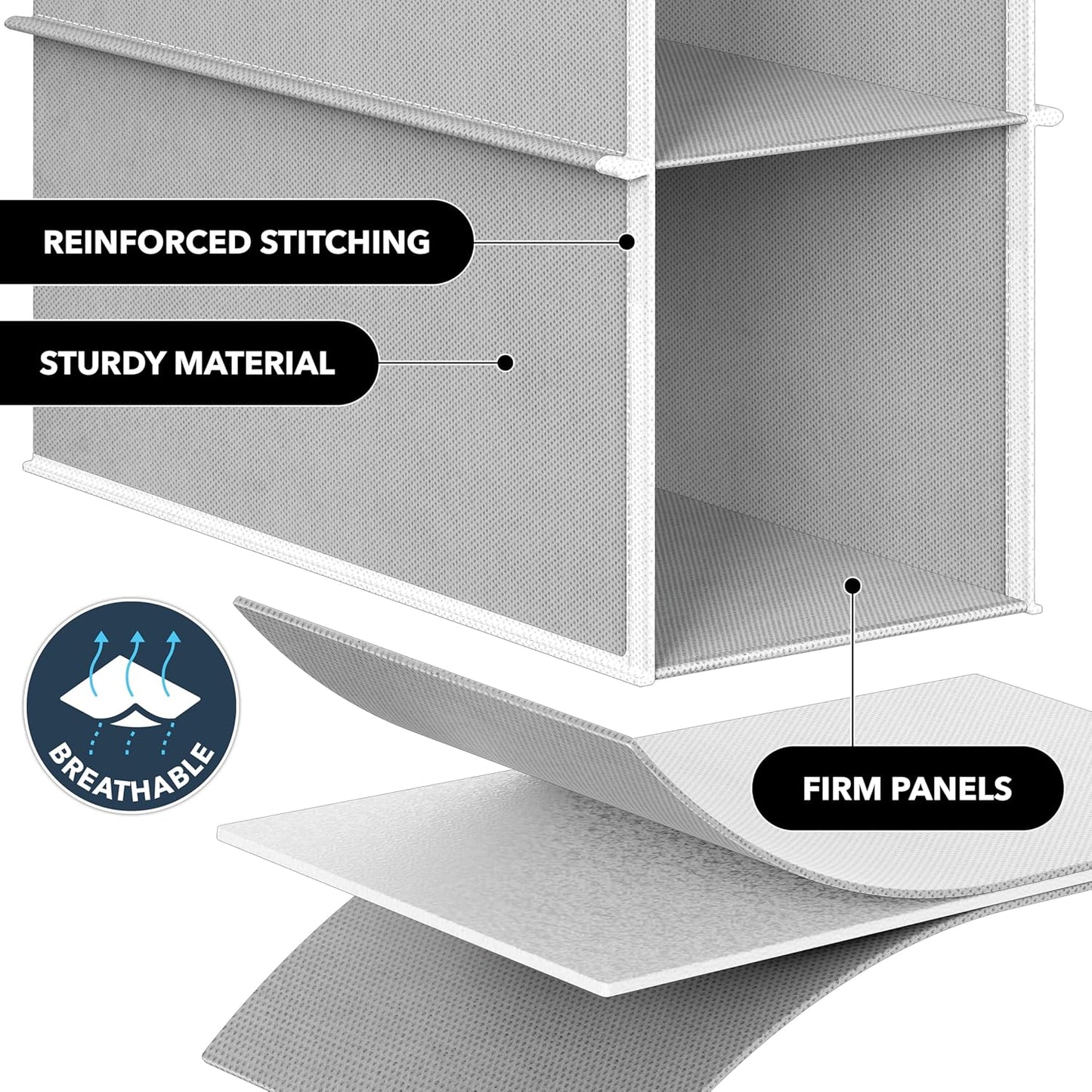 Simple Houseware 10-Shelf Hanging Organizer - Space-Saving Gray Storage Solution