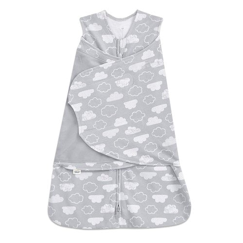HALO 100% Cotton Sleepsack Swaddle - 3-Way Adjustable Wearable Blanket, TOG 1.5, Clouds, Newborn 0-3 Months