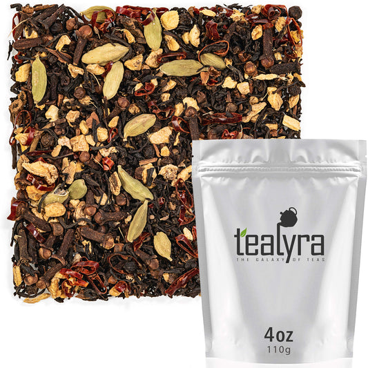 Tealyra - Spicy Chili Pepper Chai - Black Tea - Ginger - Cardamom - Cinnamon - Vanilla - Warm Spicy Loose Leaf Tea - 112g (4-ounce)